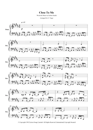 Close to Me - The Cure Sheet music for Cello (Solo Close to Me - The Cure Sheet music for Cello (Solo