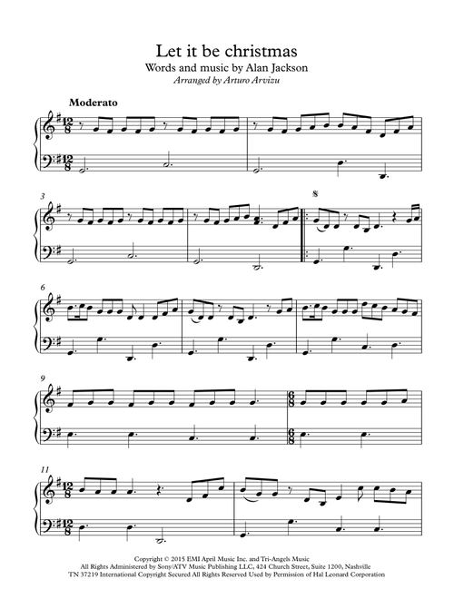 Let It Be Christmas (Arr. Arturo Arvizu) - Alan Jackson (Piano Solo)