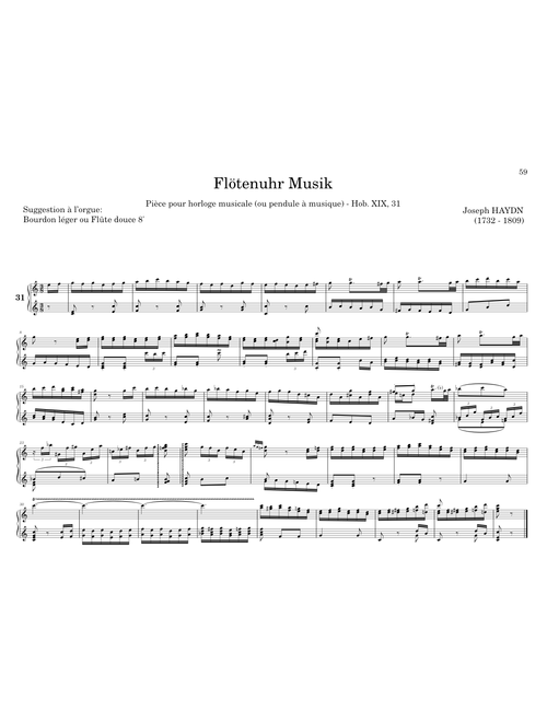 Flötenuhr Musik (1772/1792) - Joseph Haydn