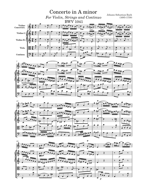 Violin Concerto in A minor, BWV 1041 – Johann Sebastian Bach