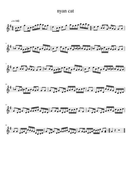 Nyan cat for Alto sax
