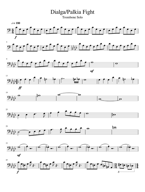 Pokemon Diamond/Pearl: Dialga/Palkia Fight -Trombone Solo