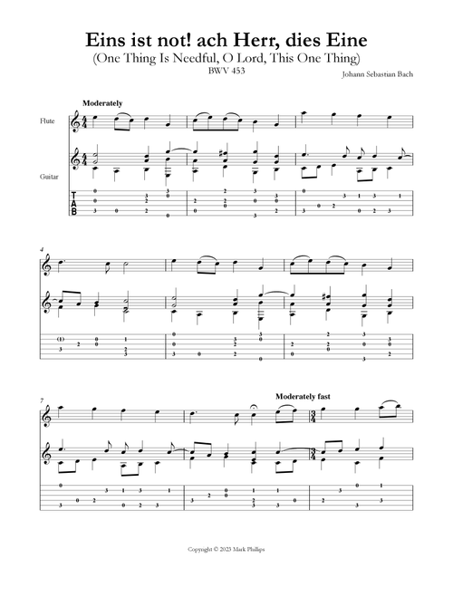 Eins ist not! ach Herr, dies Eine (One Thing Is Needful, O Lord, This One Thing) (Arr. Mark Phillips) - Johann Sebastian Bach (Instrumental Duet)