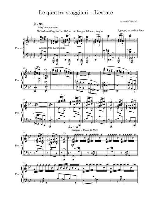 The Four Seasons, Summer | Le quattro staggioni - L'estate ~ Antonio Vivaldi