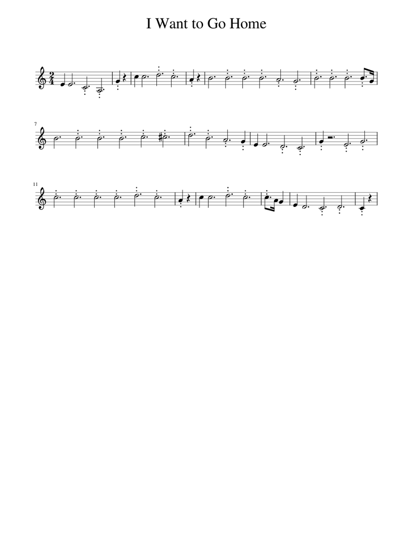 I Want to Go Home Sheet Music for Piano (Solo) easy | MuseScore.com