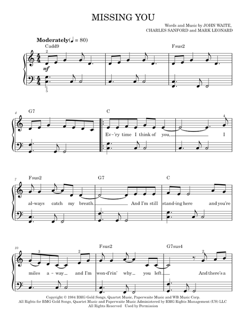 Missing you - Brooks & Dunn (Easy Piano)