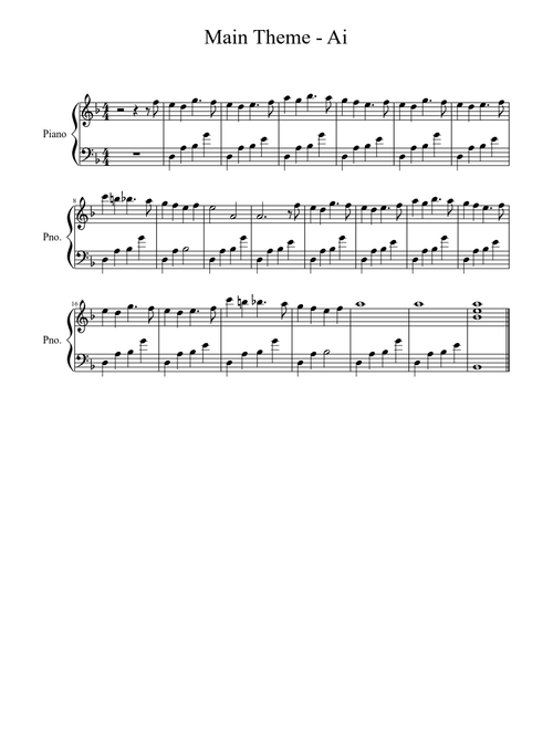 Main Theme - Ai/ Higurashi for Piano