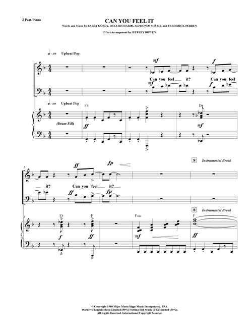 Can You Feel It (Arr. Jeffrey Bowen) - The Jackson 5 (Choral, 2-Part)