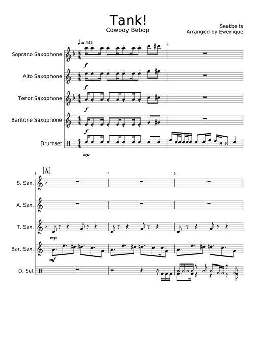 Tank! - for Sax Quartet+