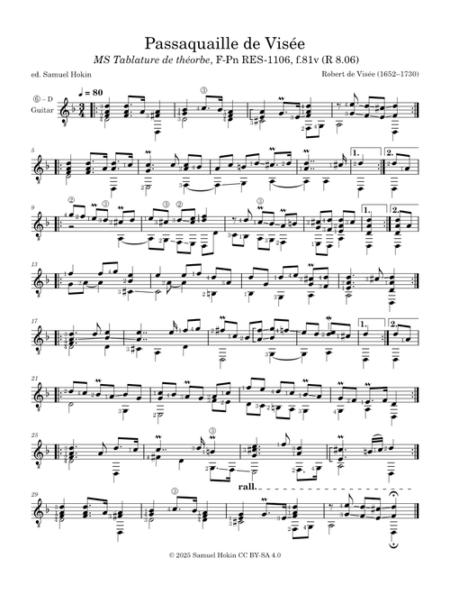 Passacaille in D minor – Robert de Visée