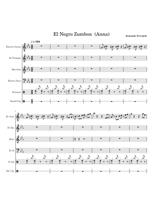 El negro zumbón - Armando Trovajoli Sheet Music with Chords for Piano ...
