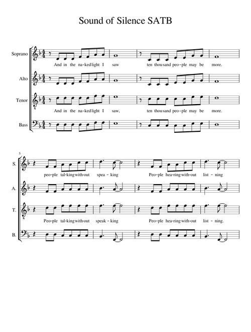 Sound of Silence SATB