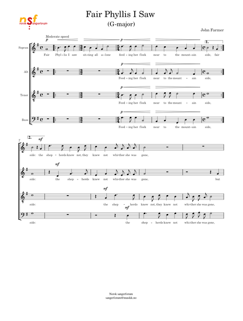 Fair Phyllis I Saw (G major)