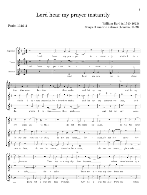 Lord hear my prayer instantly - William Byrd