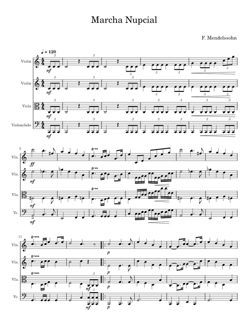 Marcha Nupcial - J S Bach, G F Handel, Franz Schubert, Antonio Vivaldi, Jeremiah Clarke, Felix Mende