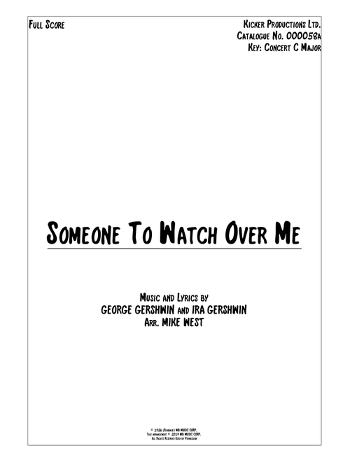 Someone To Watch Over Me (Arr. Mike West) - George Gershwin, Ira Gershwin (Large Ensemble)