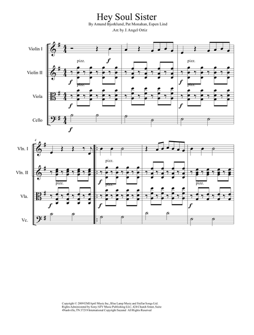 Hey, Soul Sister (Arr. José angel Ortiz ramirez) - Train (String Quartet)
