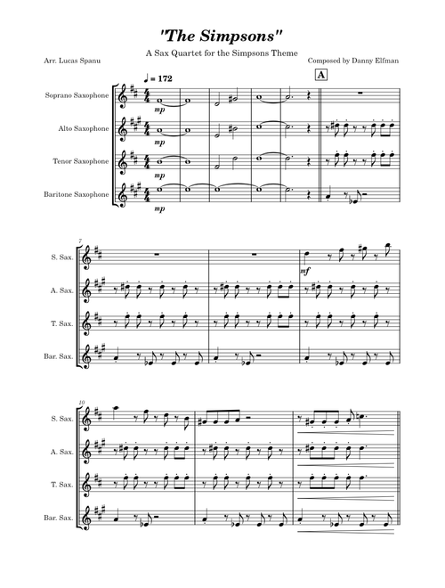 The Simpsons Main Theme – Danny Elfman, Arr. Lucas Spanu