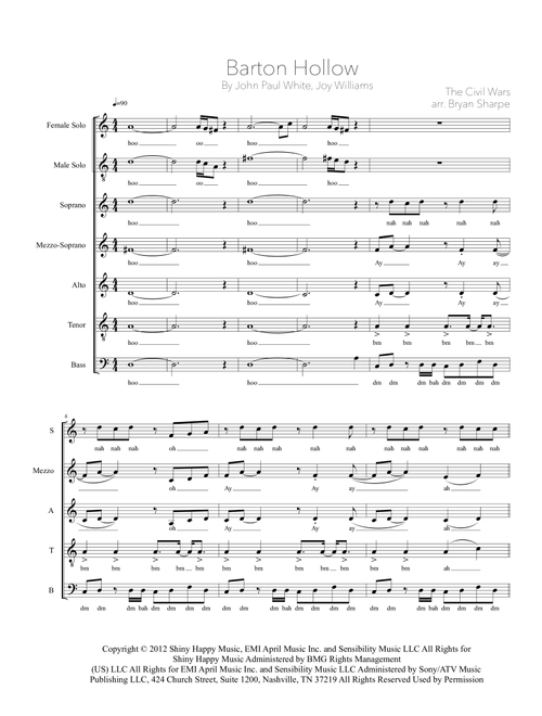 Barton Hollow (Arr. Bryan Sharpe) - The Civil Wars (Choral, SATB)