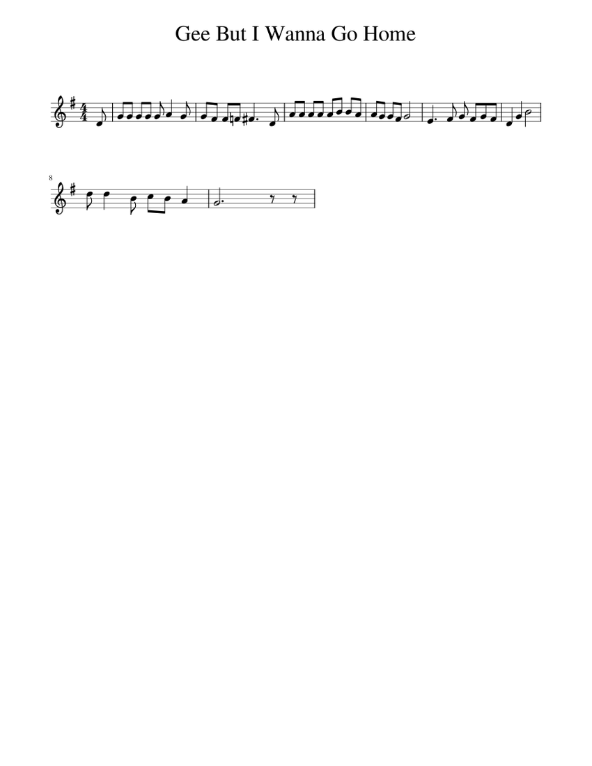 Gee But I Wanna Go Home Sheet Music for Piano (Solo) easy | MuseScore.com