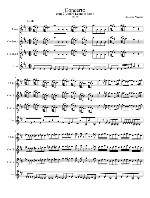 Concerto for Guitar in d Vivaldi
