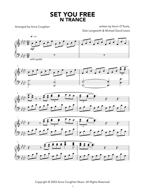 Set You Free (Arr. Anna Coughlan) - Michael Lewis, Dale Longworth, Kevin O'Toole (Piano Solo)