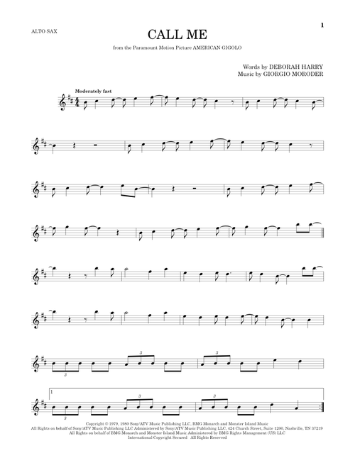 Call Me - Blondie (Alto Sax Solo)