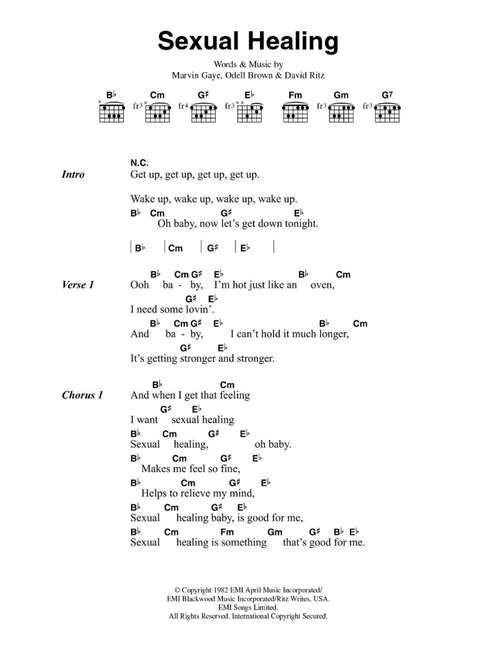 Sexual Healing - Marvin Gaye (Guitar Chords-Lyrics)