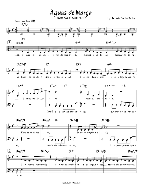 Aguas De Marco (Waters of March) Elis & Tom duet