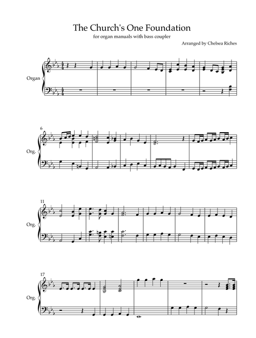 The Church’s One Foundation (Arr. Chelsea Riches) - S. J. Stone (Instrumental Solo)