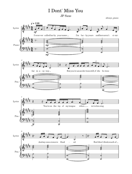 I Don't Miss You - JP Saxe