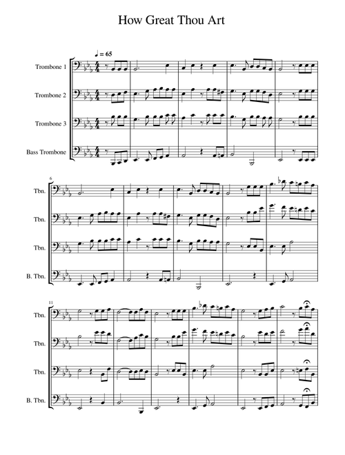 How great thou art – Misc Praise Songs "How Great Thou Art" for Trombone Quartet