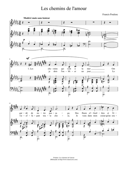 Poulenc - Les chemins de l'amour