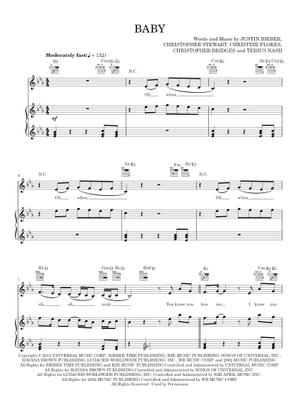 Baby Sheet Music with Chords for Piano (Solo) easy | MuseScore.com