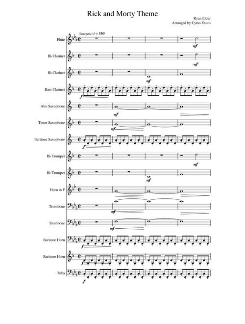 Rick and Morty Theme (pep Band No Perc)