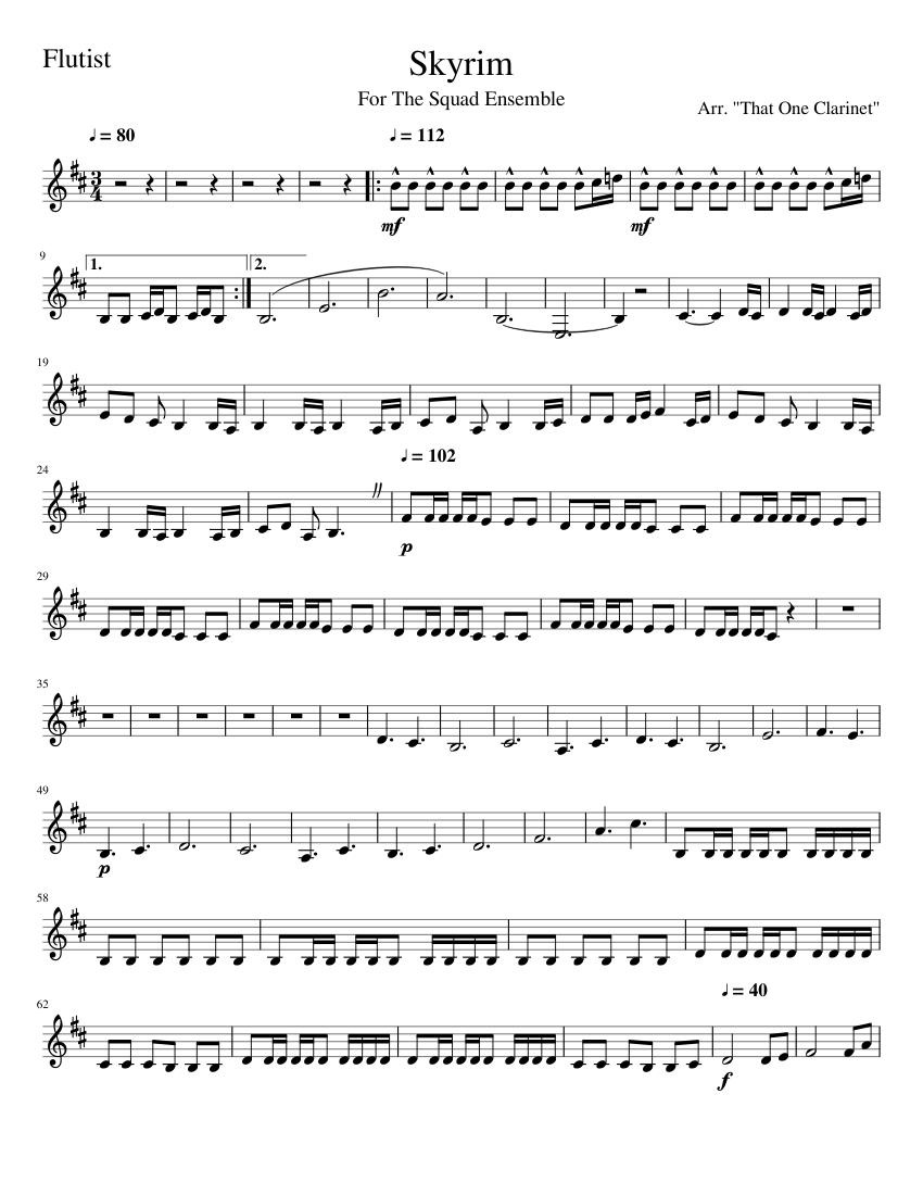 tienda borgoña Valle Skyrim (Flute) - piano tutorial