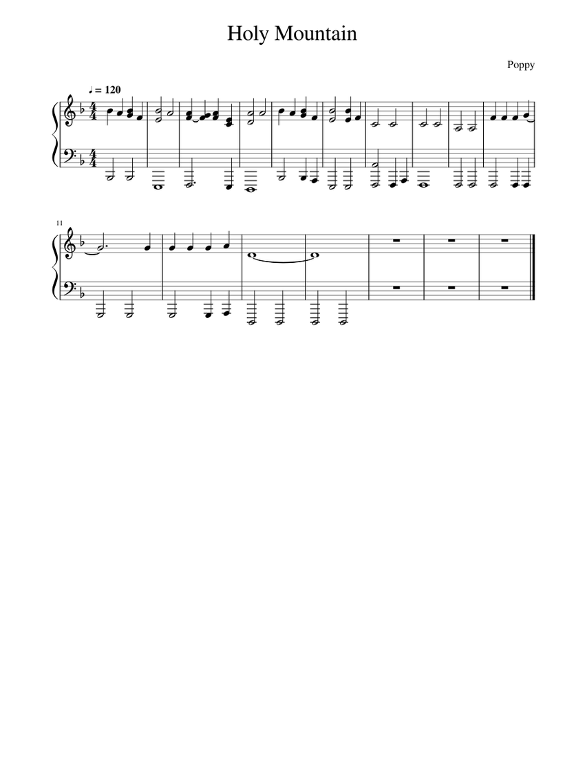 Holy Mountain currently updating Sheet music for Piano Solo Easy Musescore