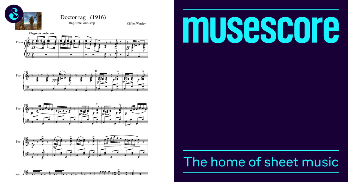 Doctor rag (1916) One step Clifton Worsley Sheet music for Piano (Solo