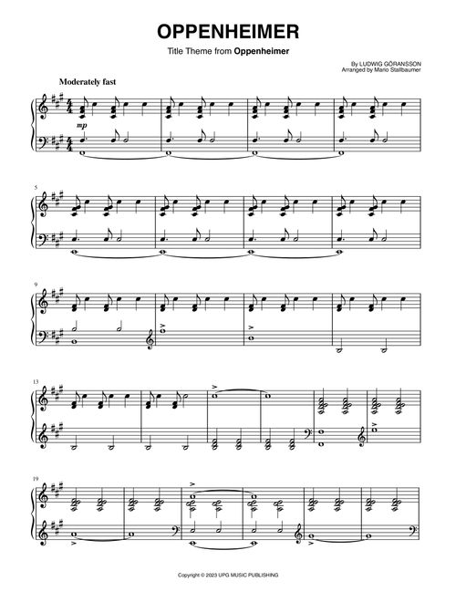 Oppenheimer (Arr. Mario Stallbaumer) - Ludwig Goransson (Piano Solo)