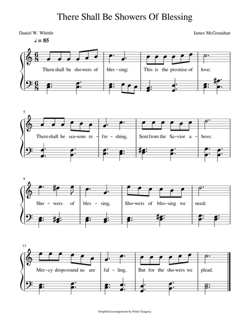 There Shall Be Showers Of Blessing (Simplified for Beginners)