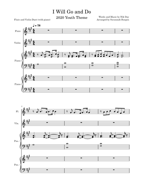 I will go and do – Nik Day I Will Go and Do – Nik Day - LDS Music, Strive to Be - Piano, Flute, Violin