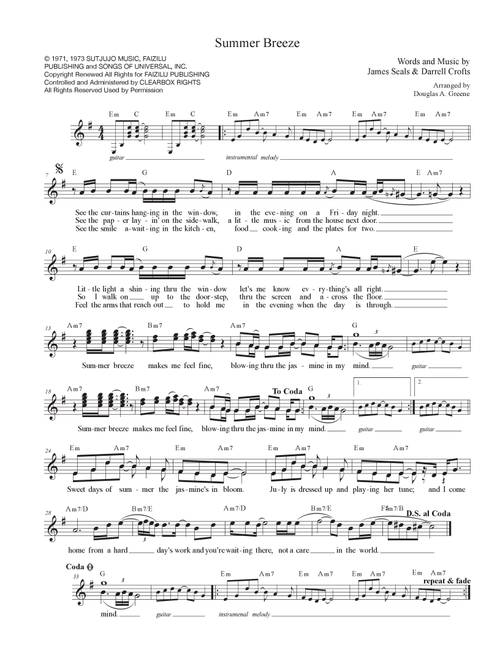 Summer Breeze (Arr. Douglas A. Greene) - Seals & Crofts (Vocal Solo)