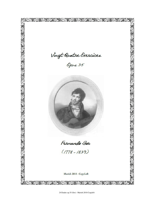 24 Etudes op.35 - Fernando Sor (1778 - 1839) Tablature