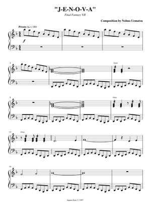 Final Fantasy VII - Jenova Sheet Music for Piano (Solo