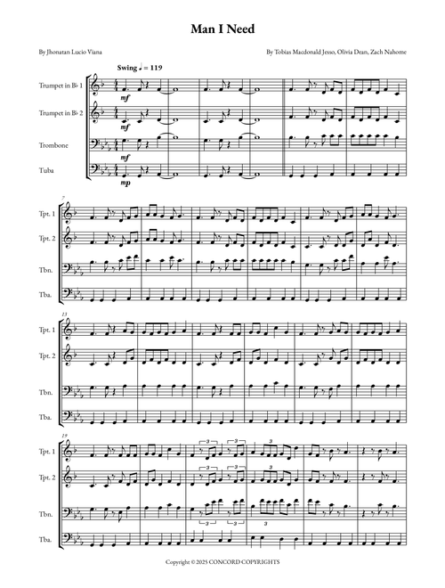 Man I Need (Arr. Jhonatan Lucio Viana) - Olivia Dean (Brass Ensemble)