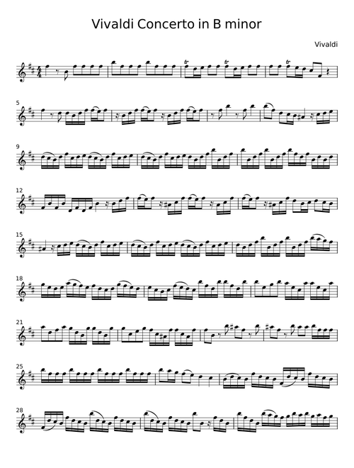 Concerto No. 10 in B minor - Antonio Vivaldi
