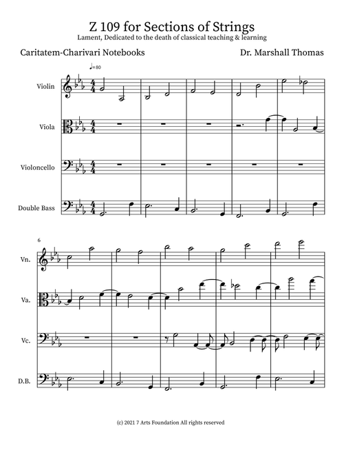 Z 109 for Sections of Strings - Celebrity Chamber Players (Large Ensemble)