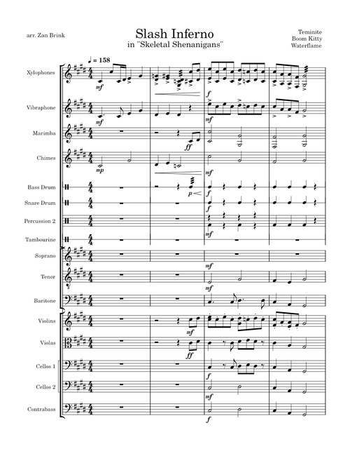 Slash Inferno (Skeletal Shenanigans) Ensemble Arrangement - Arr. Zan Brink/CubeNaz