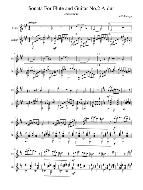 Sonata For Flute & Guitar No.2 2movement / Y-Fukunaga