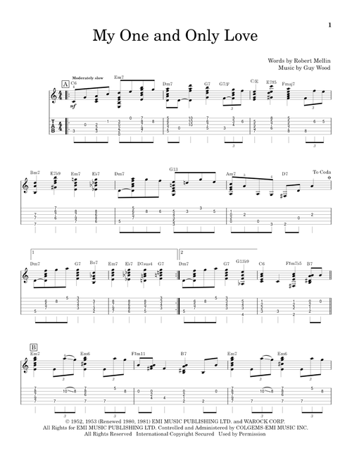 My One And Only Love (Arr. Jeff Arnold) - Robert Mellin (Solo Guitar)